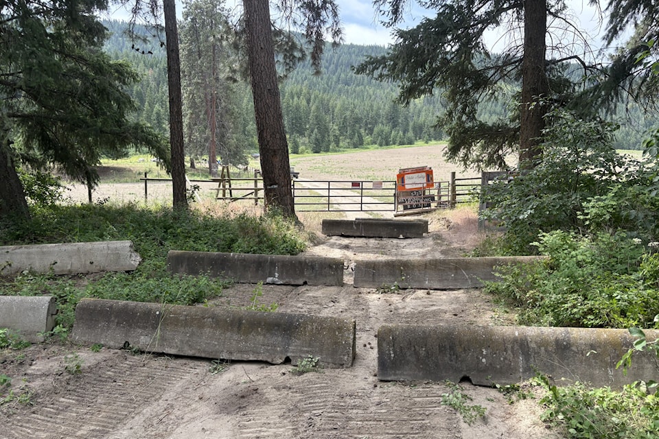 Splatsin have blocked an illegal road that was created by a farm on its land.