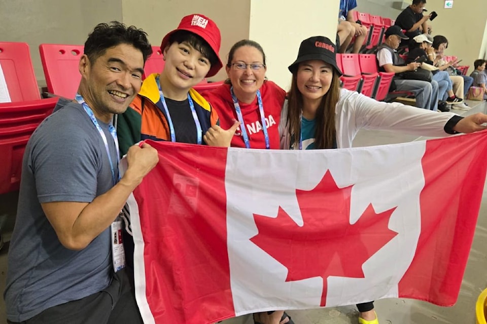 Vernon residents Kurt (left) and Robynne (right) Ouchi competed in swimming events at the International Masters Games, hosted in Taipei, Taiwan. 