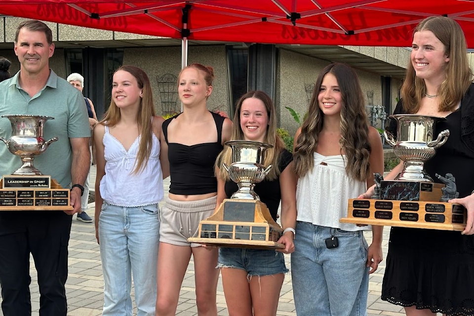 The winners of the 2025 North Okanagan Sports Awards were presented with a trophy at a ceremony hosted outside Vernon City Hall on Wednesday, June 11.