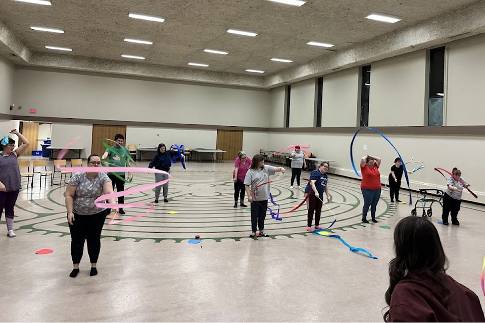 Participants get in some final practice for the second annual Special Olympics BC – Vernon Rhythmic Gymastics Show. The event takes place Monday, March 10, at 6 p.m. at Trinity United Church.