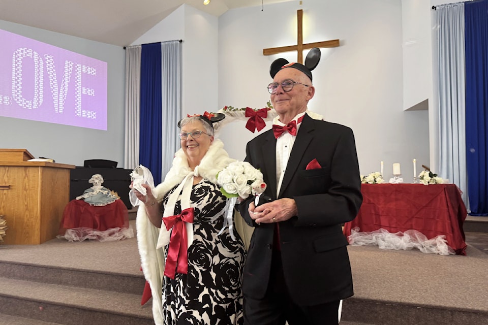 Linda and Howard Fisher played an honoured role in a very cheesy wedding at Knox Presbyterian Church in Vernon Feb. 14, 2025. 