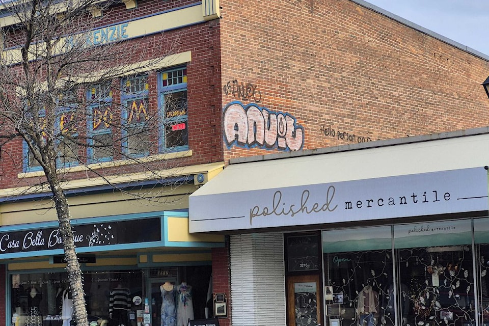 The Mackenzie building, in the 3200 block of 30th Avenue has been tagged in the exact same spot for the second time in five years.