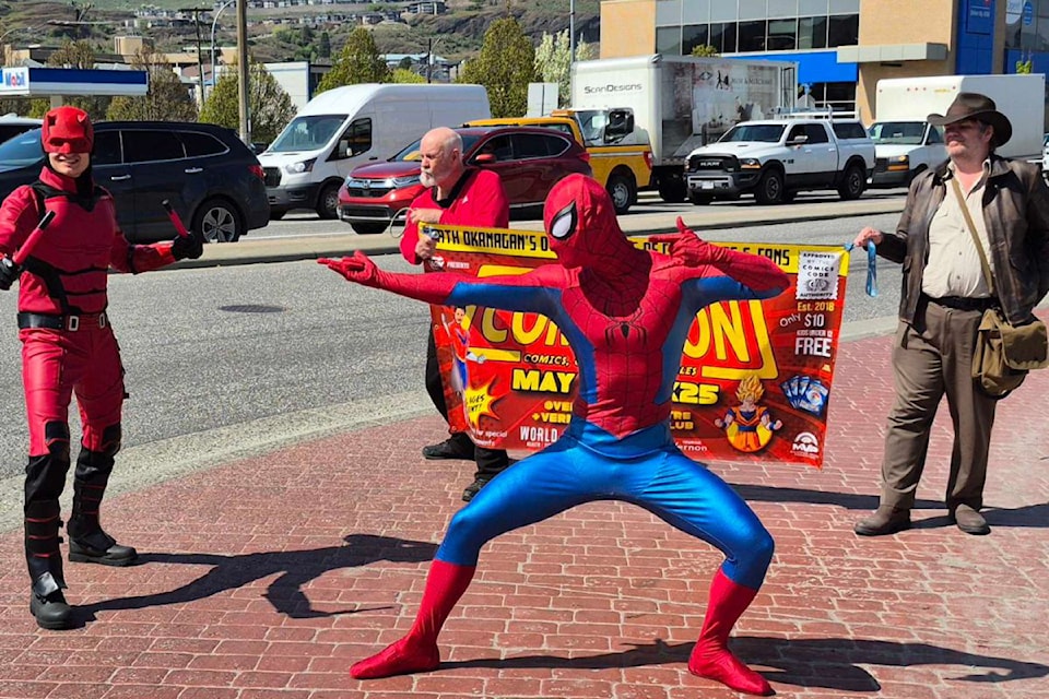 Spiderman and friends remind everyone Vernon Comic Con returns Saturday, May 3, at the Vernon Recreation Centre and Vernon Curling Club.