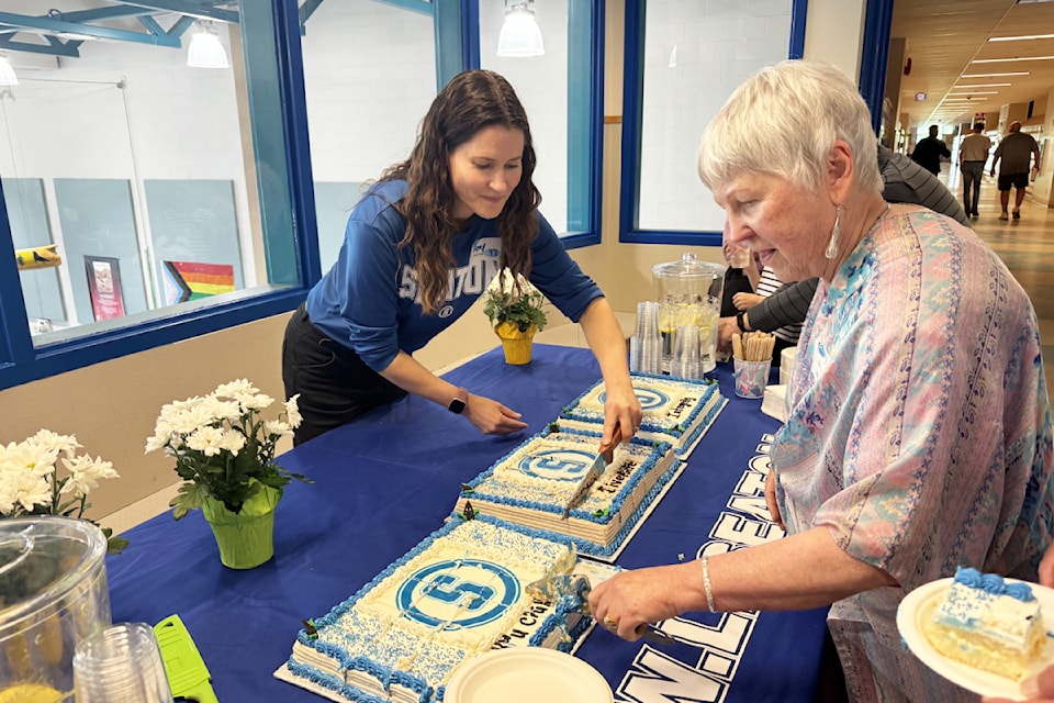 The cake was cut at W.L. Seaton Secondary's 75th anniversary on Thursday, May 22, 2025. 