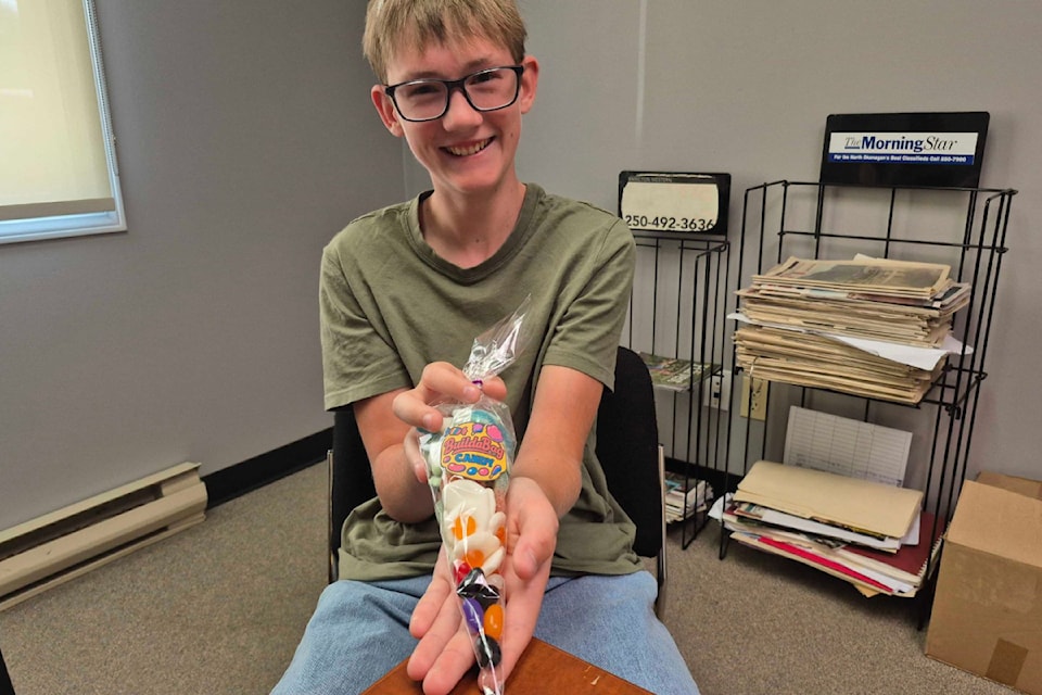 Vernon's Josh Beazley, 14, delivers the goods from his home-based candy business, Build A Bag. Money raised from the sale of candies goes towards Beazley's trip to Mexico in April 2026 with classmates at Vernon Christian School to help build homes for families.
