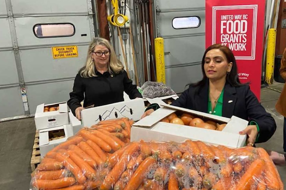 Vernon-Lumby MLA Harwinder Sandhu (right) is joined by B.C. Agriculture Minister Lana Popham at the newly created Food Shed in the former Armstrong Cheese factory in Armstrong Monday, March 17.