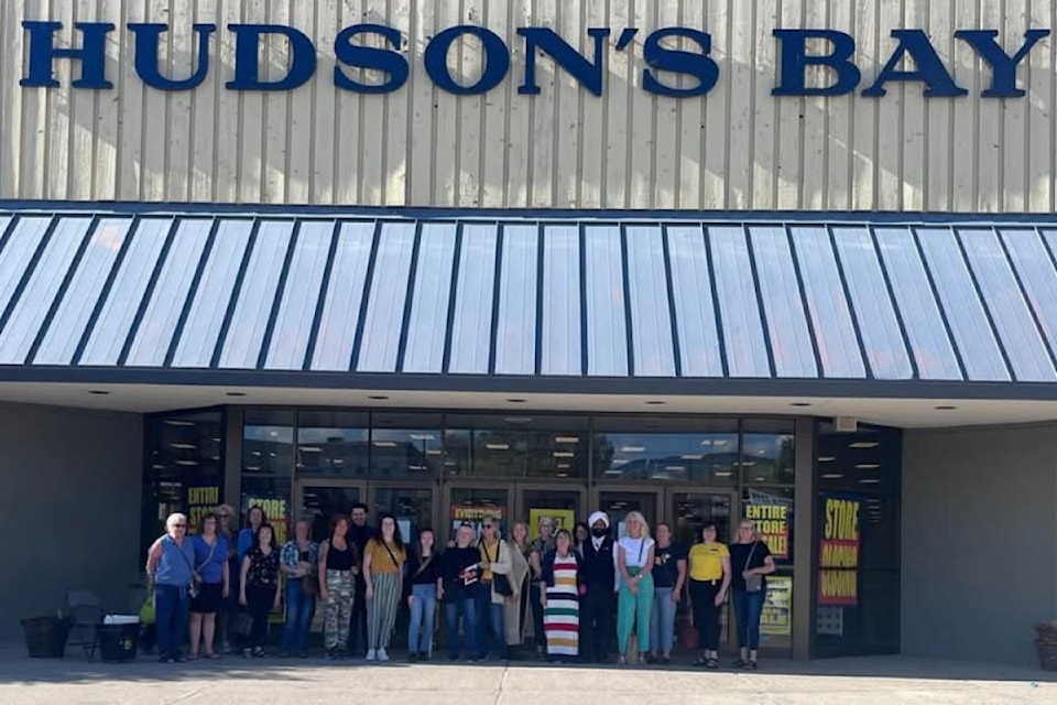 Former Hudson's Bay employees gather for a reunion and one final picture outside of the Vernon storeat the Village Green Centre. After nearly 50 years at the mall, the Bay closed its doors for good at 5 p.m. Sunday, June 1.