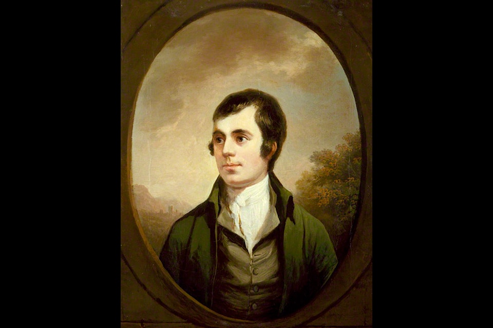 Portrait of Robbie Burns by Alexander Nasmyth. Robbie Burns Day is celebrated on January 25. 