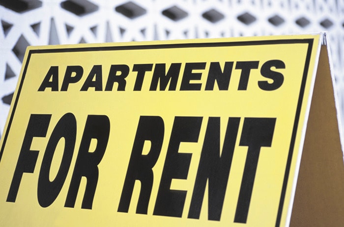 Apartments for rent sign