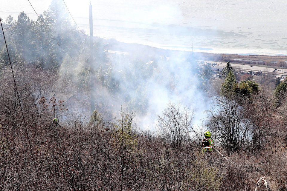 BX Swan Lake Fire Department members quickly contained the season’s first grass fire on McLennan Road. (Morning Star file photo)