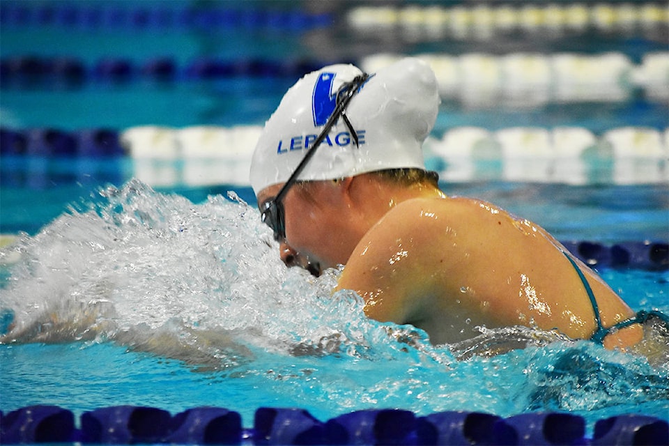 Alexanne Lepage set two Vernon Kokanee Swim Club records at the MJB Law Ice Classic in Kamloops, Dec. 13-15, 2019. (Submitted photo)