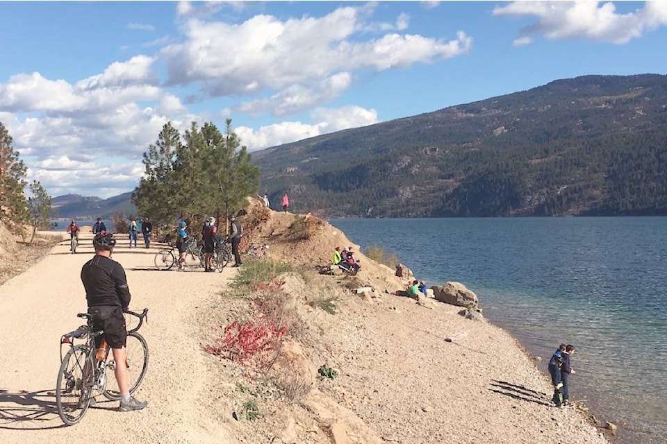 The Okanagan Rail Trail, which is 50km in length, starts at the north end of Kalamalka Lake and ends at the center of Okanagan Lake, downtown Kelowna. (Black Press Media files)