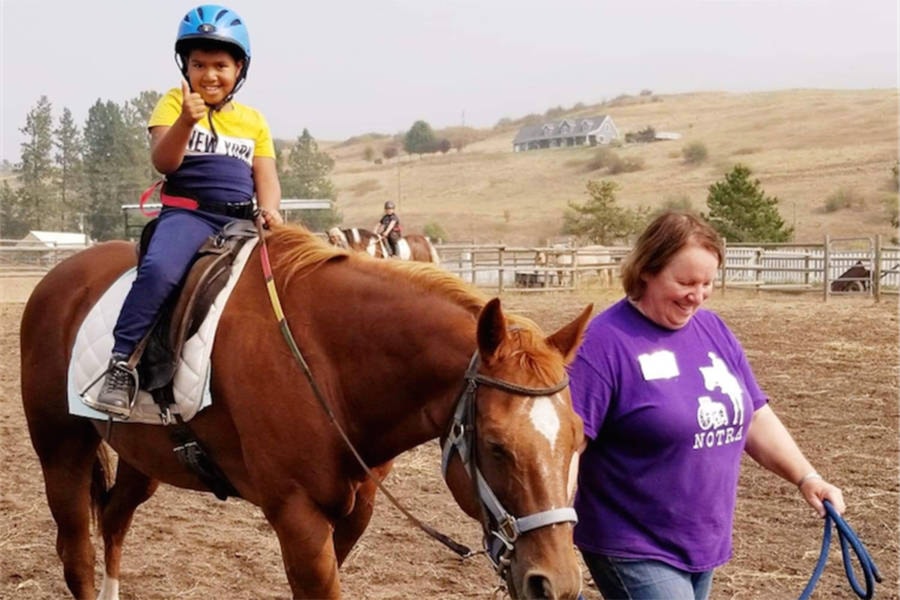 The North Okanagan Therapeutic Riding Association is operating its 2020 fall season for kids and adults with special needs at O’Keefe Ranch. Big plans are in the works for 2021. (NOTRA photo)