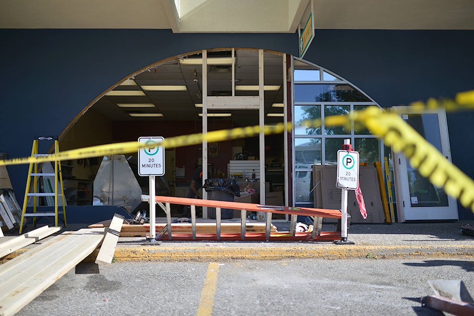 L&D Meats in Kelowna was damaged in a break-and-enter this morning targeted at the next door business, Mike’s Produce. (Phil McLachlan - Capital News)