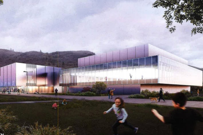 A conceptual design of Vernon’s new Active Living Centre, which will go to referendum Oct. 15, 2022. (Rendering)