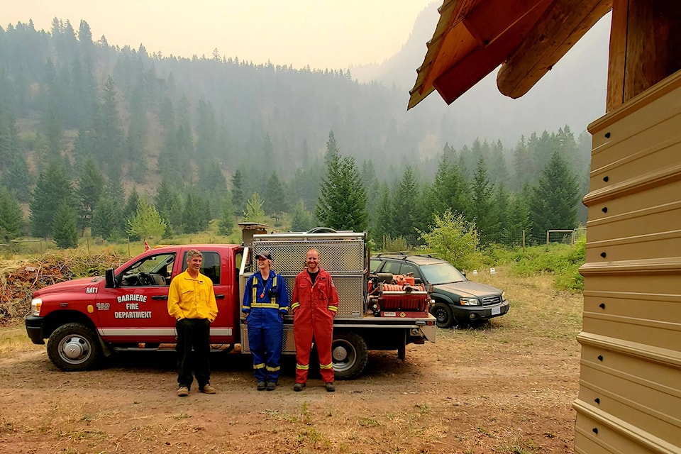 Firefighters from Barriere arrive on scene near the White Rock Lake wildfire. (Martin Kratky - Facebook)