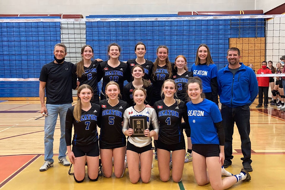 The Seaton Sonics captured the 29th annual Fulton Maroons senior girls high school volleyball tournament Saturday, Nov. 6, sweeping the Valleyview Vikings of Kamloops in the championships. (Contributed)