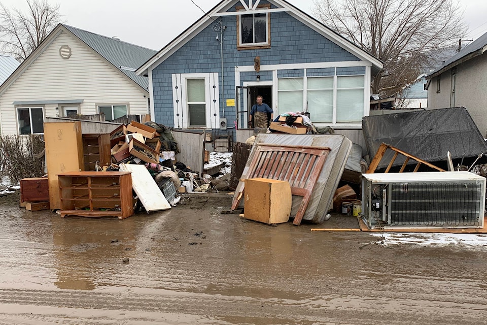 Residents of Fenchurch Avenue are cleaning up following recent flood damage. The owner of this property said the Tulameen River forced open his front door Sunday night. Photo Andrea DeMeer Nov. 18