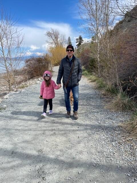 Nina Typusiak's husband and one of the children while out for a sunny spring time walk (Submitted)