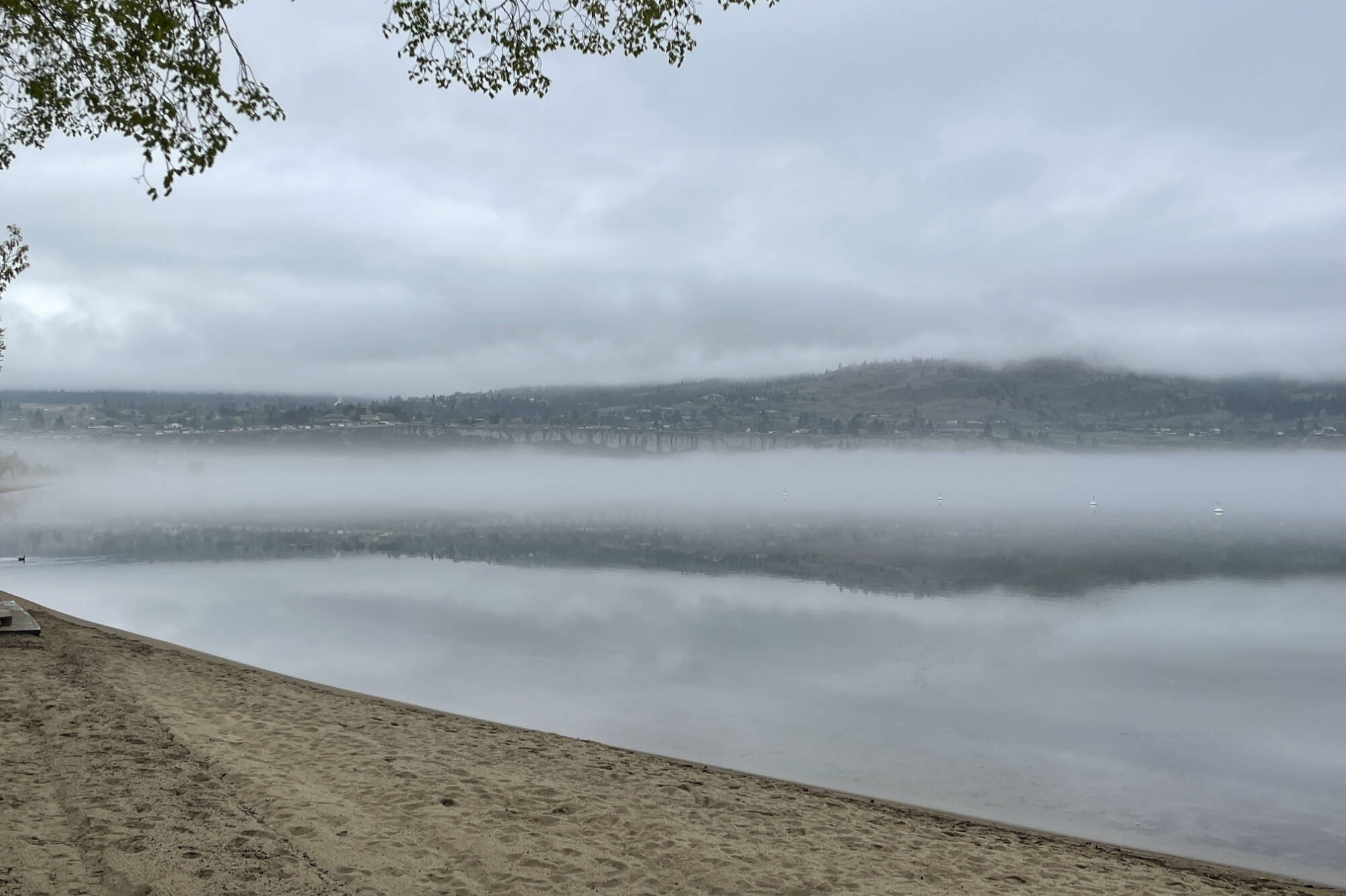 A misty morning in Penticton on May 16. Environment Canada is calling this spring in the Okanagan "a little out of the ordinary." (Brennan Phillips- Western News)