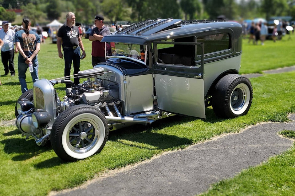 This 1930 Model A Ford from Armstrong was among the hundreds of cars on display Sunday, July 10, at Vernon’s Polson Park for the final day of the three-day Sun Valley Cruise-in Car Show. (Roger Knox - Morning Star)