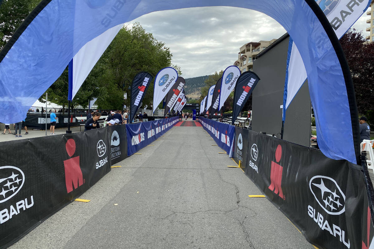 Ironman Canada has taken over Pentictons Lakeshore Drive ahead of Sunday mornings race. The event hasnt be held in the Peach City since 2012. (Logan Lockhart- Western News)