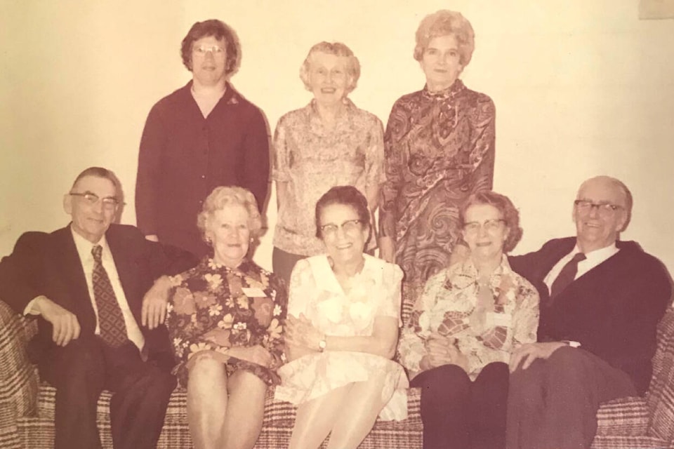 First board members of the Senior Citizen Rec Society included 1973 were Bill Halina, Alice Kinnard, a New Horizon representative, Mrs. Price (Bessie), Irene Edins, Mrs. Sanderman-Allen, Vera McCullock and Douglas Sanderma-Allen. (Halina archives)