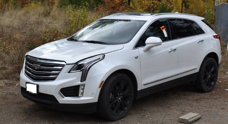 Angles white 2019 Cadillac XT5. (RCMP/Submitted)