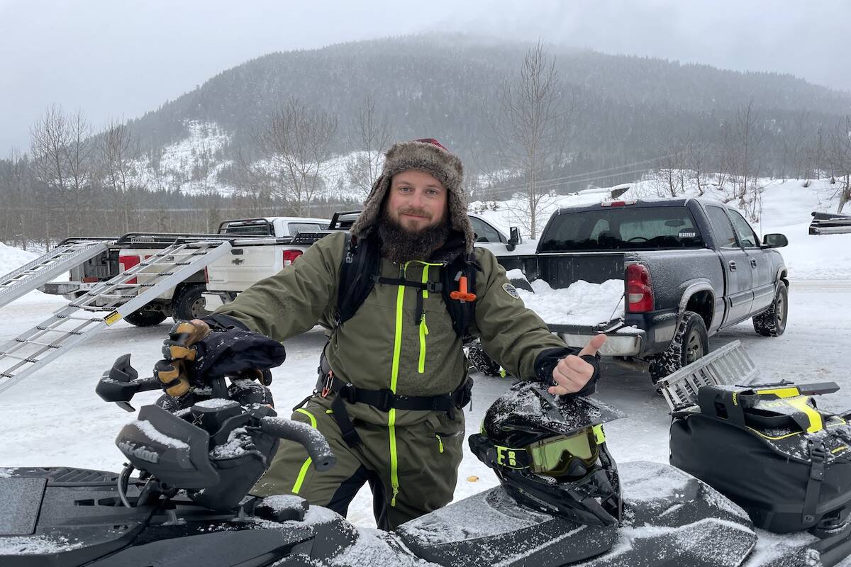 Tyson Derenoski on his inaugural charity ride. (Zachary Delaney/Revelstoke Review)