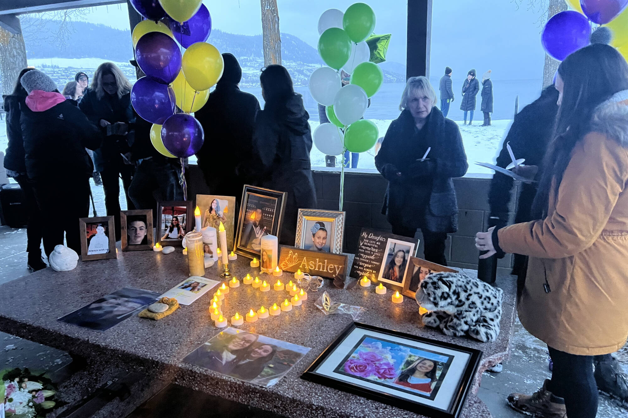 Close to 70 people showed up to Ashley Wadsworth's vigil in Vernon Wednesday, Feb. 1, 2023. (Brendan Shykora - Morning Star)