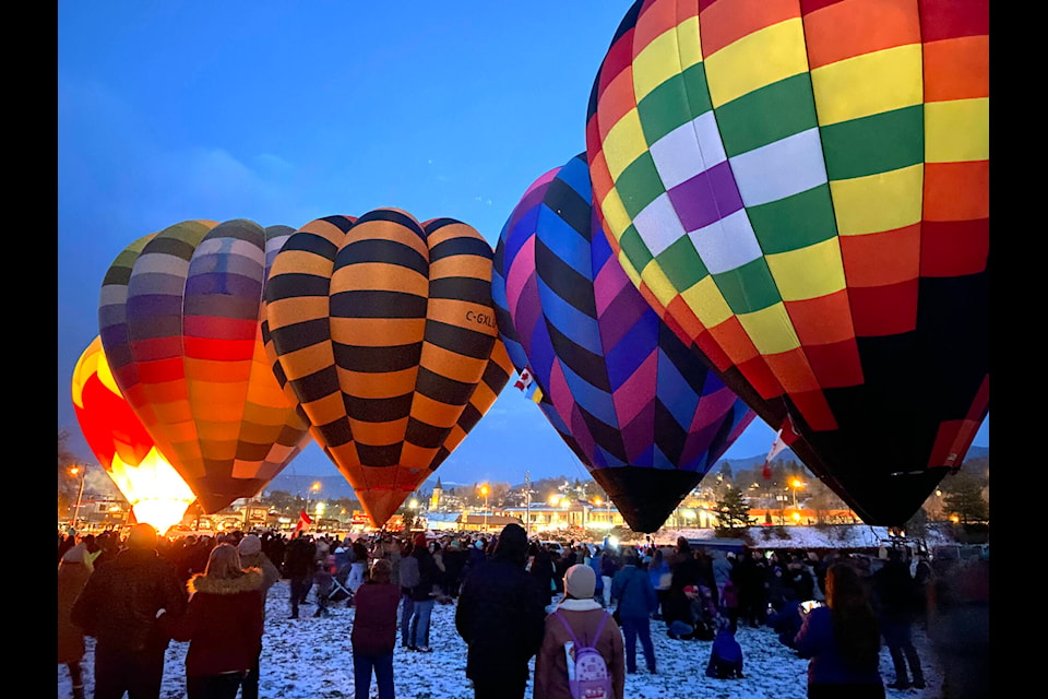 Thousands gathered to check out the Hot Air Balloon Glow in Polson Park Friday, Feb. 3. (Jennifer Smith - Morning Star)