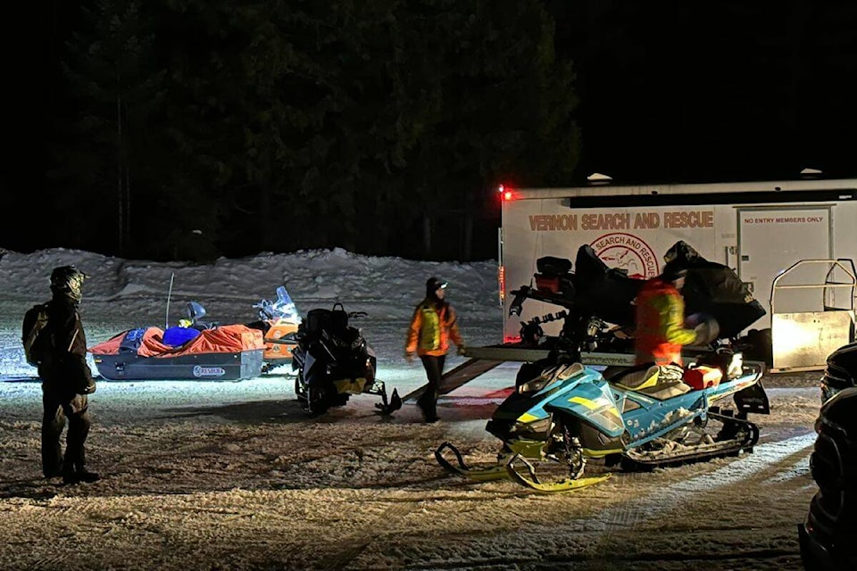 VSAR made an emergency rescue early Sunday morning to retrieve a lost snowmobiler. (VSAR Facebook)