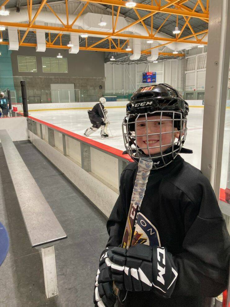 Tomas smiling before he races Luke Pakulak. (Contributed)