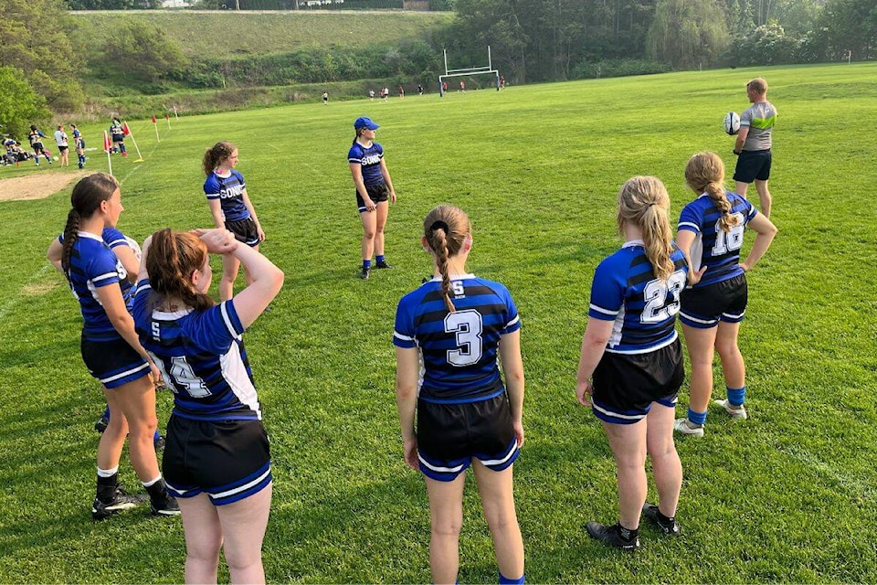 The Seaton Sonics rugby sevens team went 3-0 at the Central Okanagan playoffs on Wednesday night to punch their ticket to the Valley Championships in Kamloops. (Contributed)
