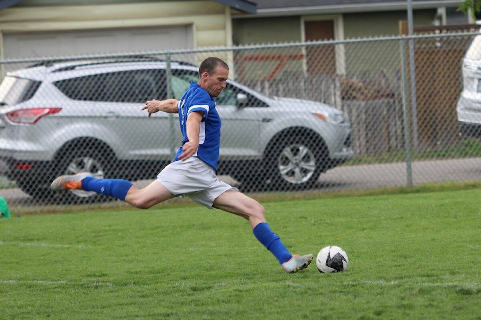 Vernon teams competed at the 41st Vernon Gibson Classic Masters Soccer Tournament action on Sunday evening. (Bowen Assman- Morning Star Photo)