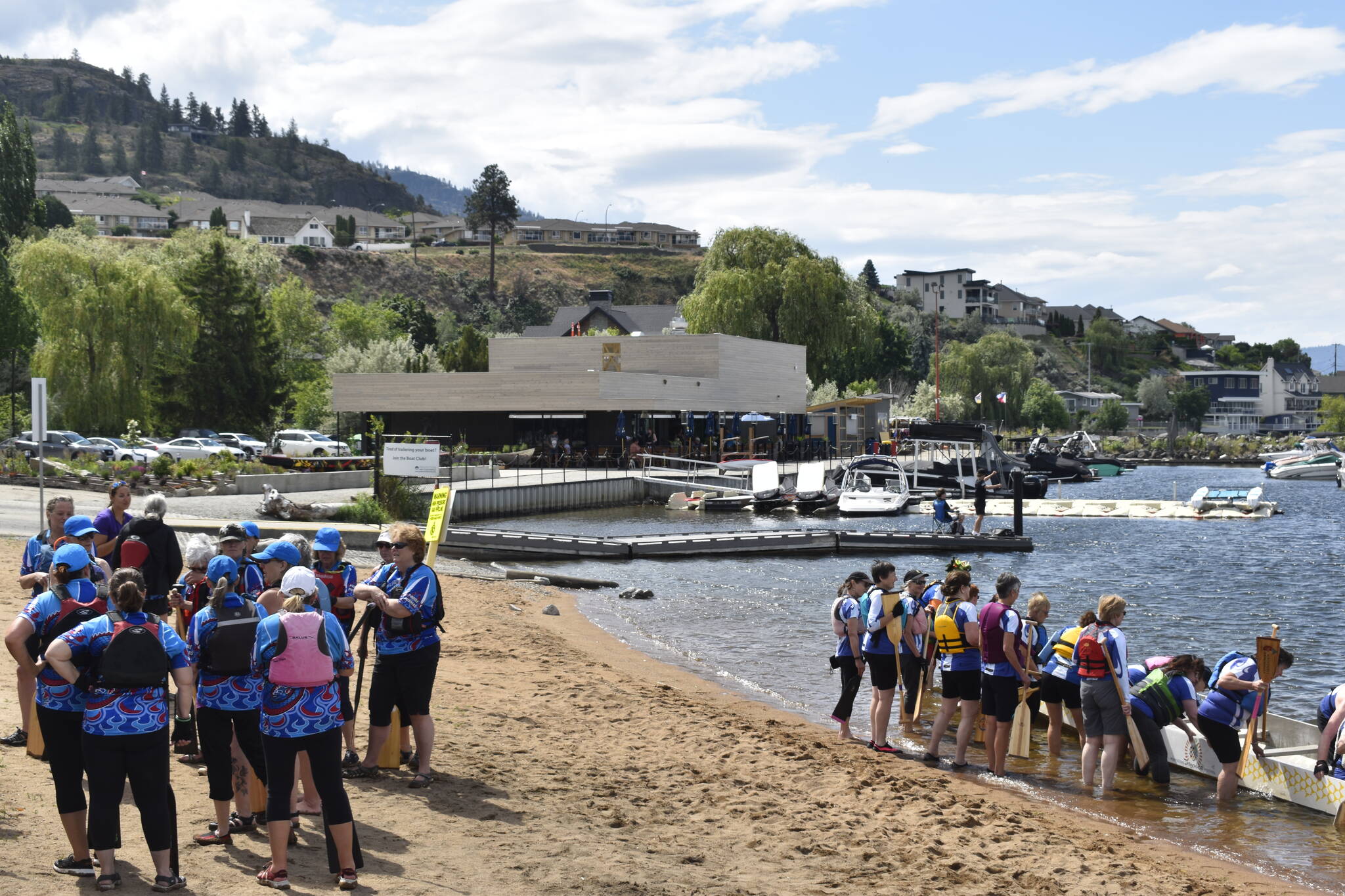 Hundreds of dragon boaters are in Penticton this week for a regional event. The new Dragonboat Pub was a popular spot for many on Saturday, June 10. (Logan Lockhart/Western News)