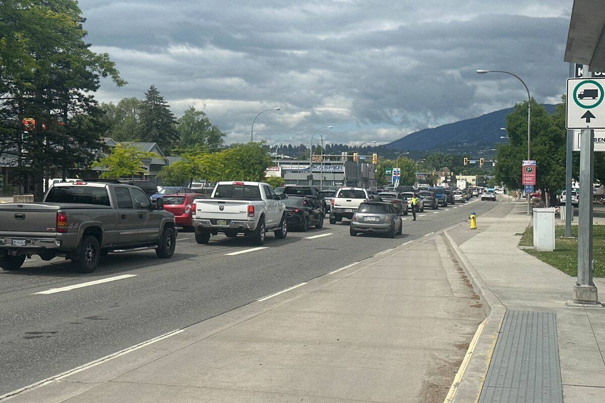A vehicle incident near Harvey and Ellis has caused a backup in traffic on Sunday, June 11. (Brittany Webster Photo)