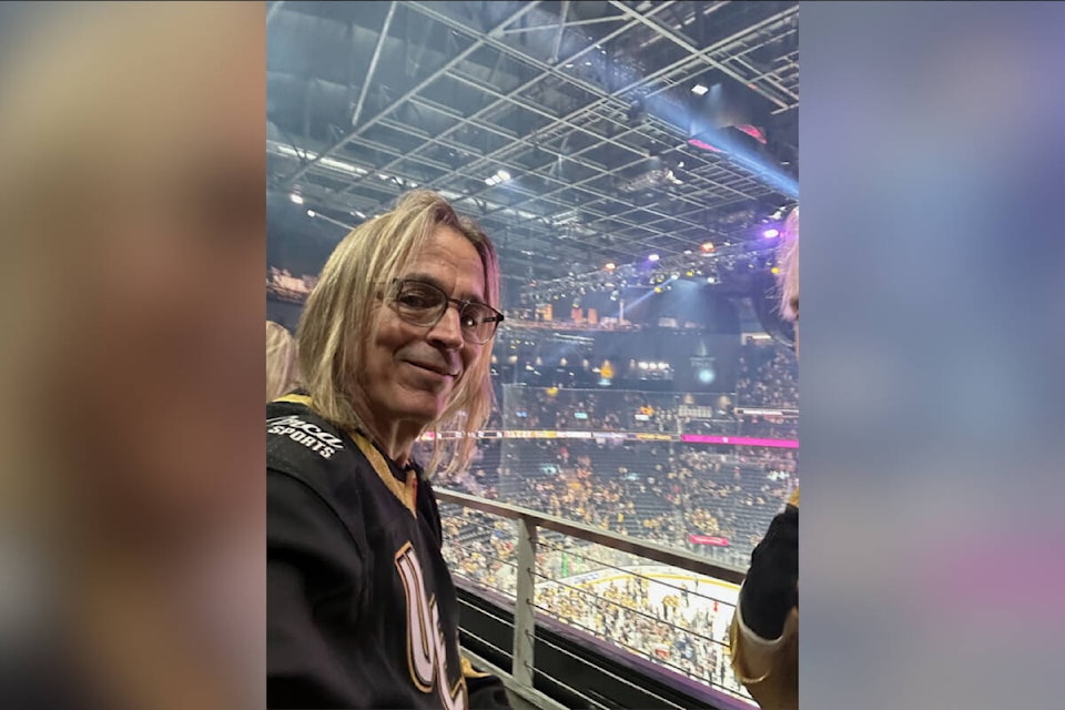 Vernon Senior Secondary Class of 1979 grad Larry Mikalishen has been a resident of Las Vegas for nearly a quarter-century, and a Vegas Golden Knights NHL season-ticket holder since Day 1 in 2017. On June 13, Mikalishen, 61, realized a lifelong dream by finally getting to watch his favourite team win the Stanley Cup. (Courtesy Larry Mikalishen)