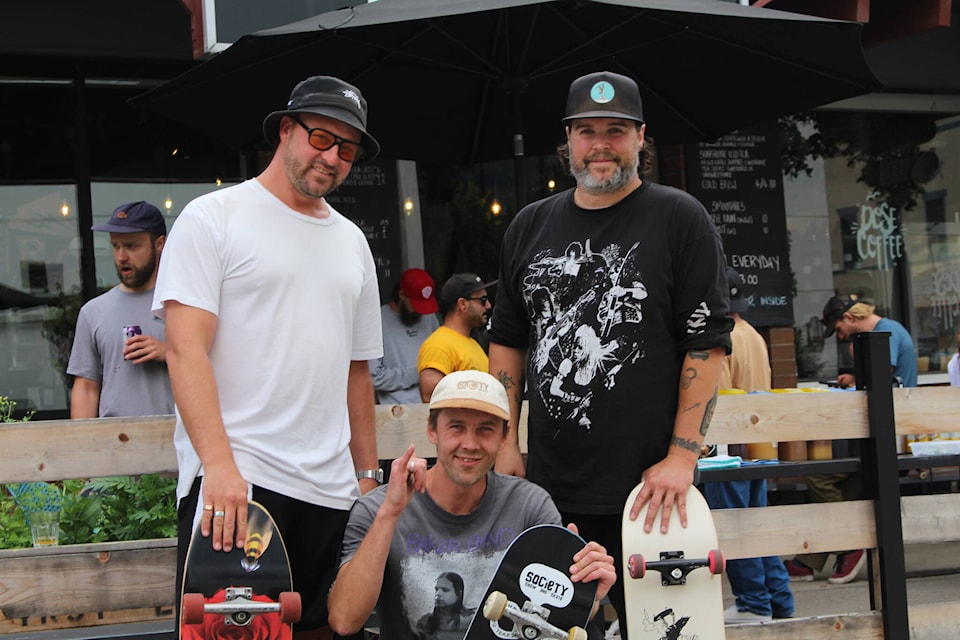 John Pierce, Nicolas Houle, and Karl Jost organized Revelstoke’s Go Skateboarding Day events. (Zachary Delaney/Revelstoke Review)