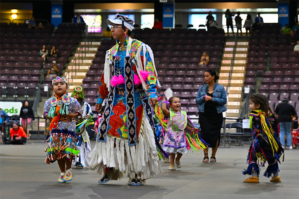 The 2023 Pow Wow Between the Lakes saw dancers and drummers come to Penticton from across North America. (Brennan Phillips - Western News)