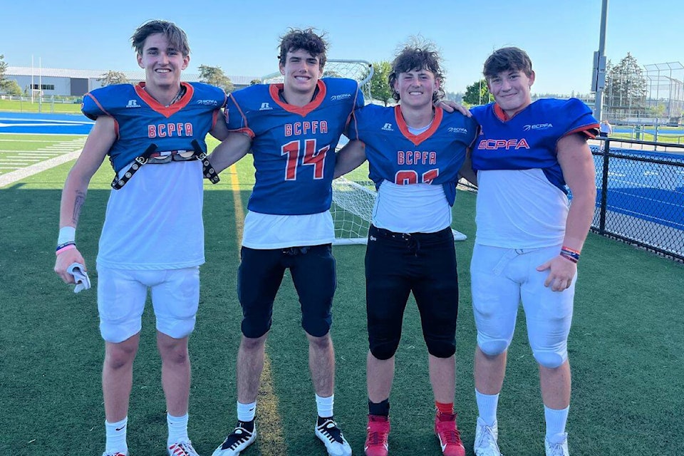 From left: Austin Dunnill, Anderson Bicknell, Cisko Hove and Jace Collard have all been selected to play for Team BC at a national competition. (Photo contributed)