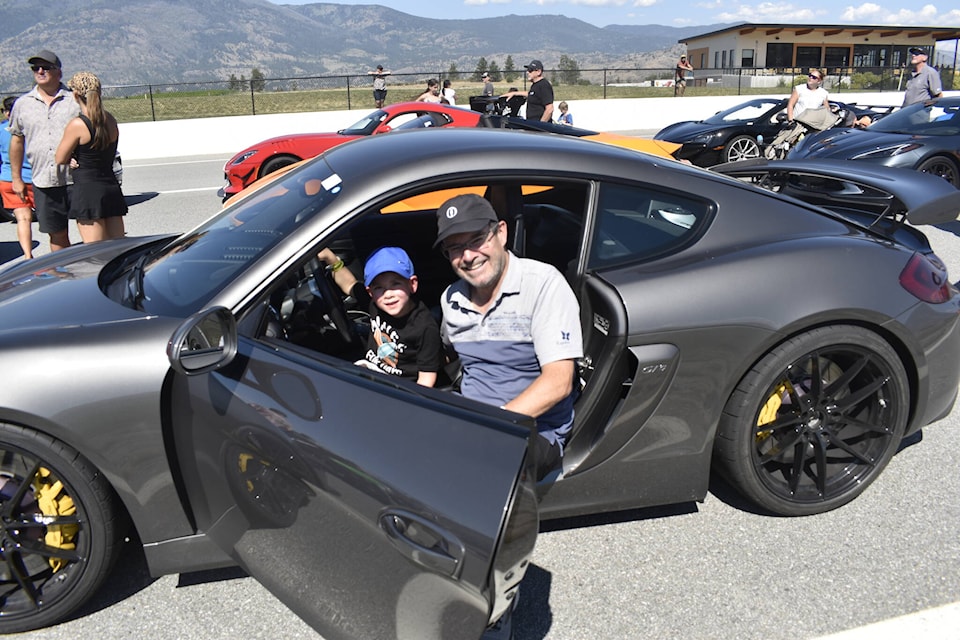 Cars for a Cause, a charity event at Oliver’s Area 27 in support of the OSNS Child and Youth Development Centre, returned on Thursday, July 20, for the first time since 2019. Kids and parents got the chance to step inside some of the world’s fastest cars and later ride with professional drivers. (Logan Lockhart- Western News)