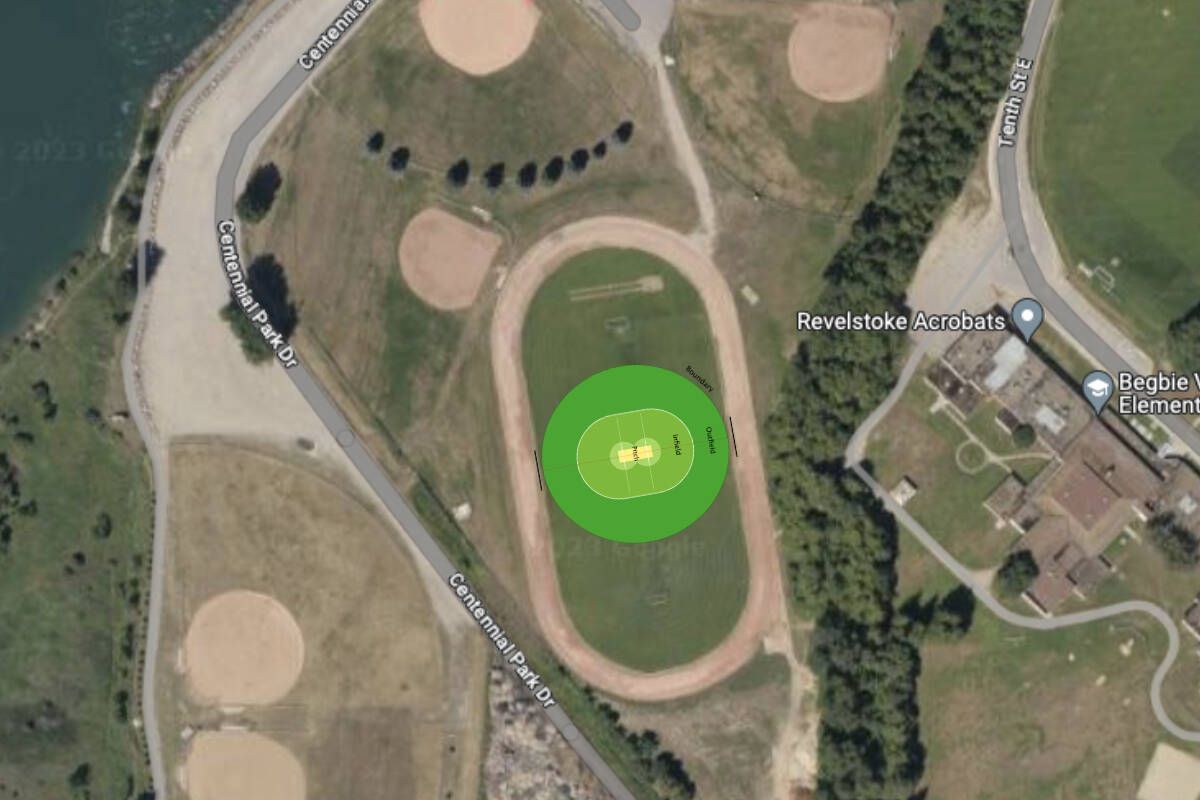 A concept plan for the location of the new cricket pitch. (Josh Piercey/Revelstoke Review)