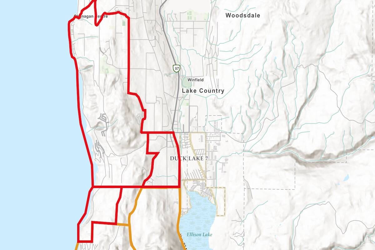 Regional District of the Central Okanagan evacuation map. (CORD)