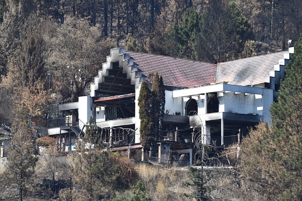 Wildfire damage at Lake Okanagan Resort from the McDougall Creek wildfire. (Brittany Webster/Capital News)