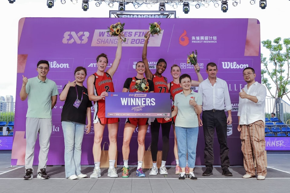 Team Canada basketball celebration