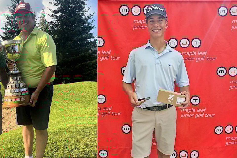 Dad Jesse Crowe (left), and his son DJ, 17, from Armstrong, each won golf tournaments in different cities 48 hours apart July 18 and 20.