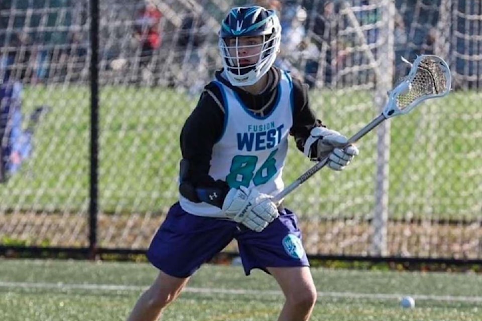 Colten Colmorgen scored his team's final three goals iin the final three minutes to lift the North Okanagan Reapers to a 7-6 win over the Cranbrook Blackwolves in Thompson Okanaan Junior Lacrosse League play Saturday, April 26.