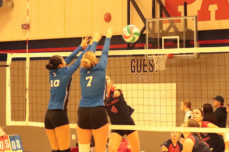 Rie Shimizu (10), Carys Scott (7) and the Okanagan champion Seaton Sonics will play in the semifinals Saturday morning at the B.C. AAA Senior Girls Volleyball Championships in West Vancouver. Sadie Quinton (4) and the Okanagan runner-up Vernon Panthers fell in the tourney quarterfinals and will try to finish fifth.