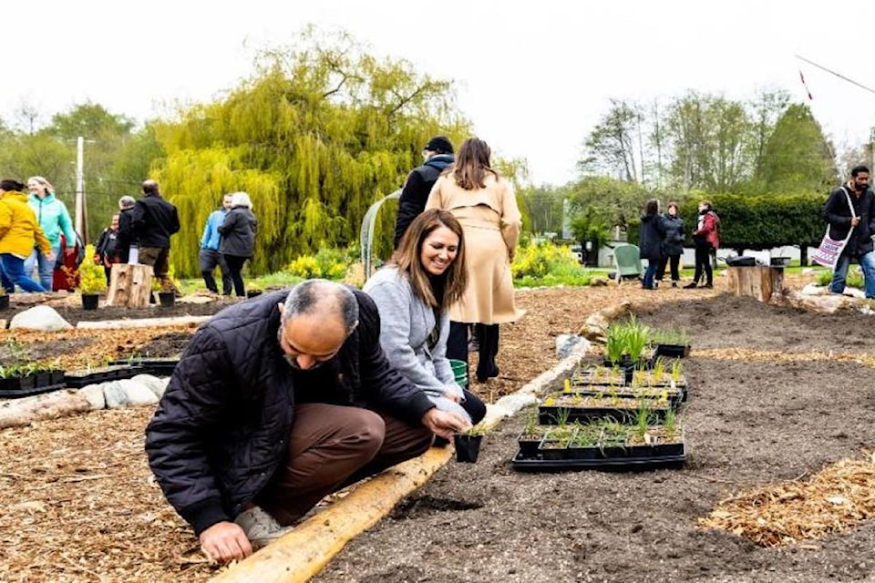 RRU community members helped plant the Indigenous medicine garden; the space relies on volunteer involvement from students, staff and faculty
